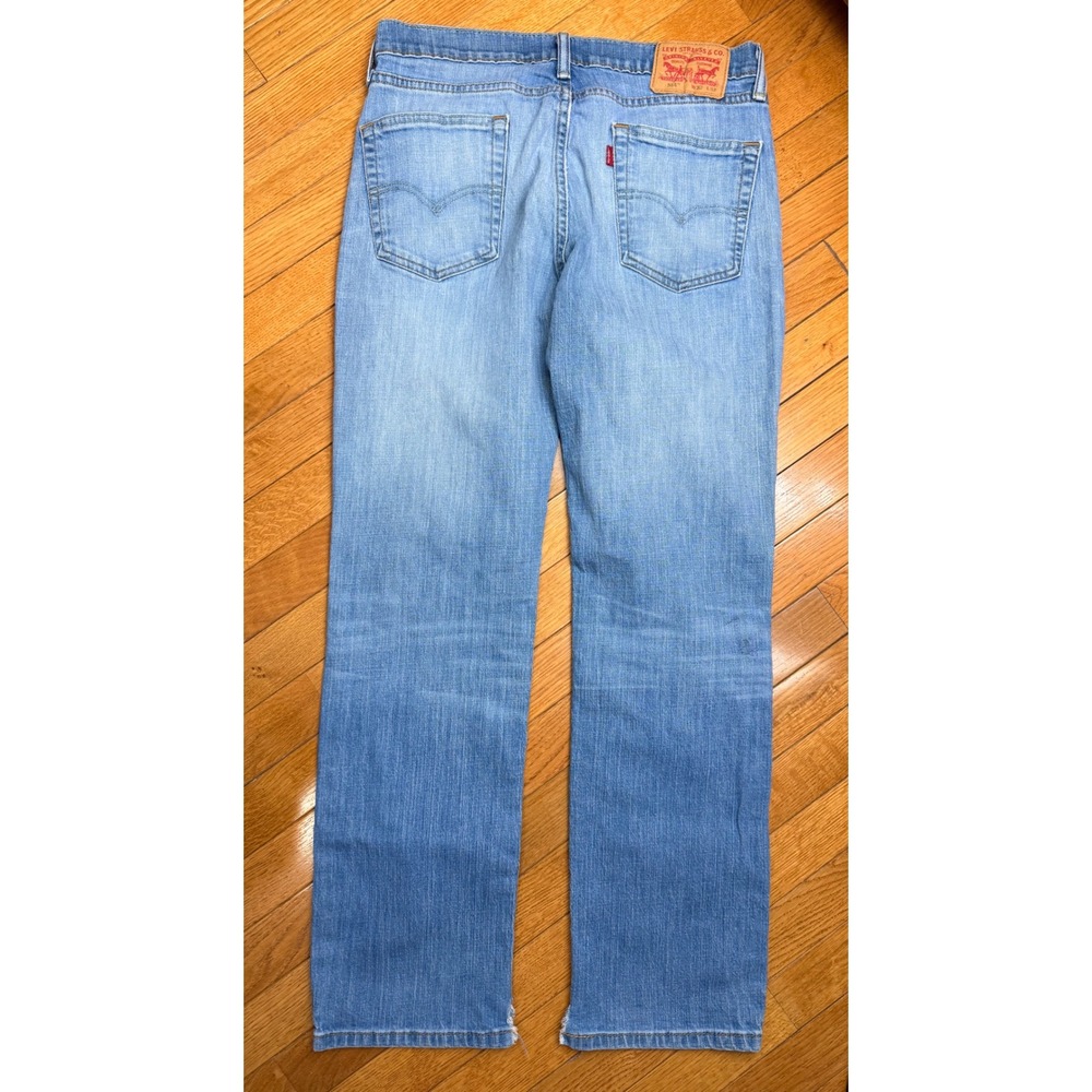 Levis‎ 514 Straight Fit Light Wash Blue Denim Jeans Mens 32x32 - Picture 5 of 7